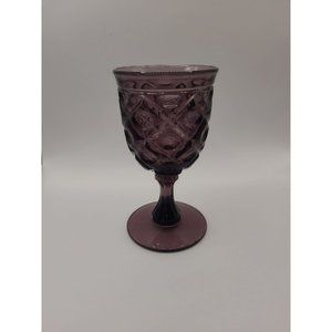  Vintage Viking Goblet Amethyst Purple Glassware Cup Thumbprint SM